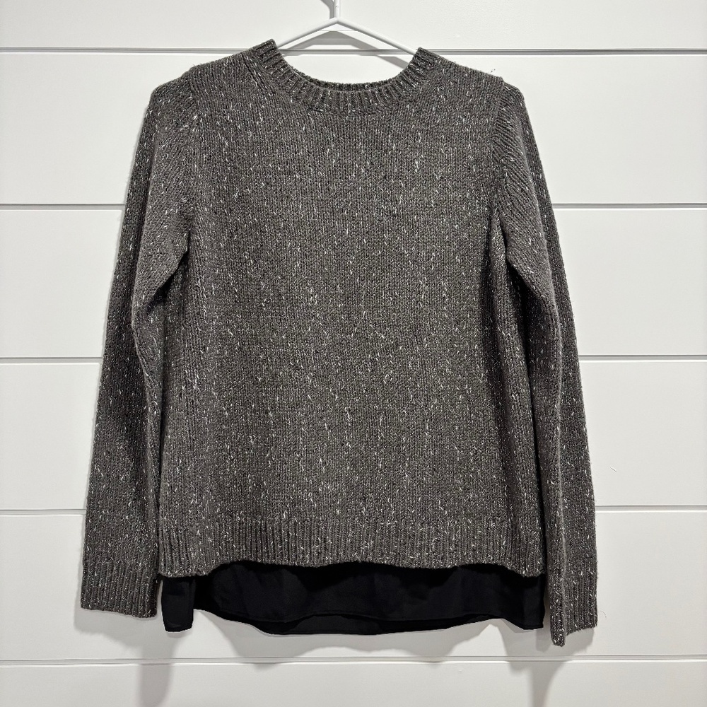 NWT Club Monaco split back wool blend woven fooler sweater size XS